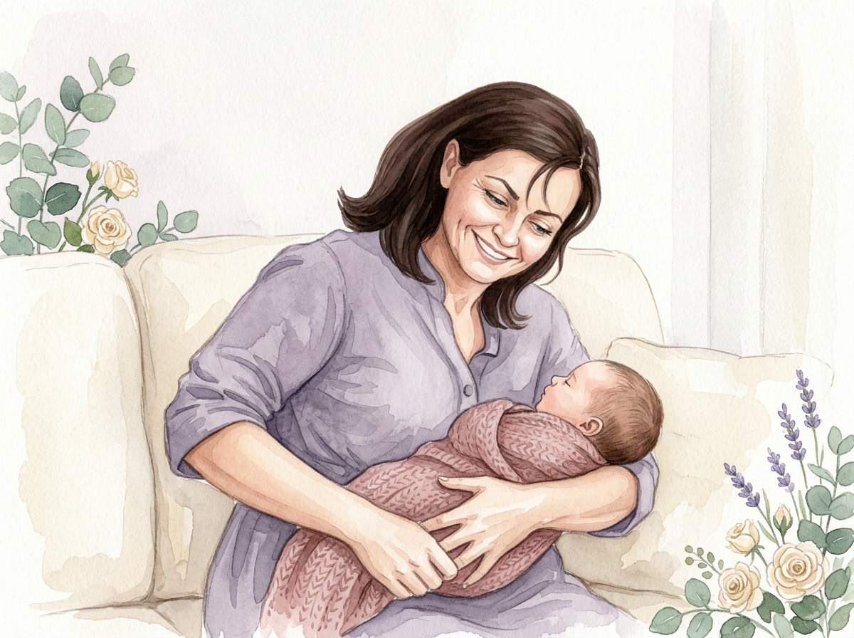 Něžná pastelová ilustrace třešňových květů a levandule